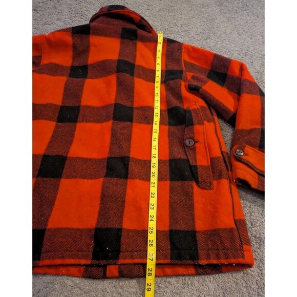 Vintage 1950's Woolrich Mackinaw Red Buffalo Plaid Wool Jacket Men's 42 - Picture 7 of 8